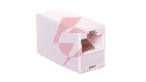 Adapter / przelotka RJ45/RJ45 kat. 5e biały (AT-A 8/8)
