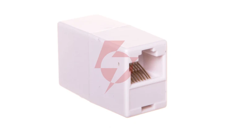 Adapter / przelotka RJ45/RJ45 kat. 5e biały (AT-A 8/8)