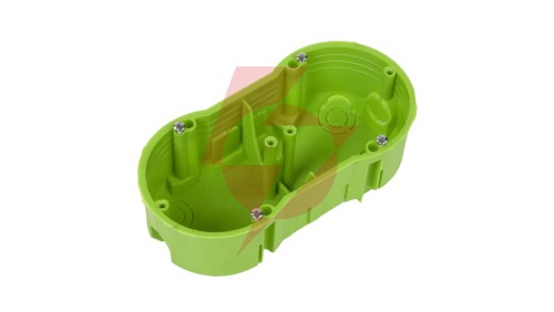 Polmark Puszka podtynkowa podwójna 60mm niepalna 850 stopni C zielona TP PU-PP-FPP-F2X60PŁ-N