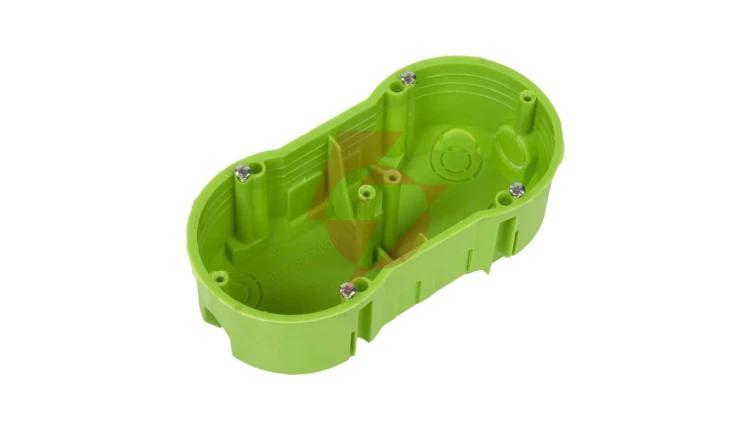 Polmark Puszka podtynkowa podwójna 60mm niepalna 850 stopni C zielona TP PU-PP-FPP-F2X60PŁ-N