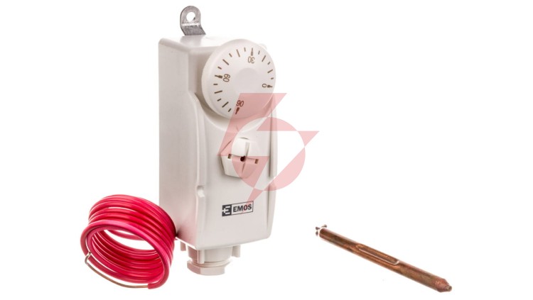 Termostat ręczny z czujnikiem T80F 0-90C 16A 230V biały P5682