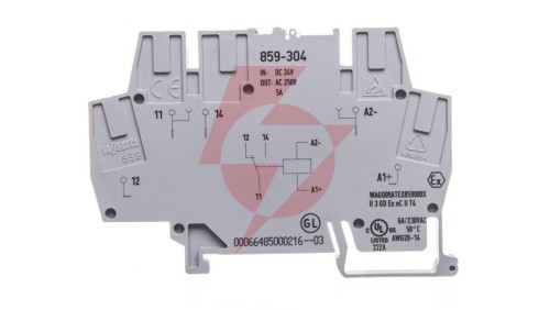 Złączka szynowa z przekaźnikiem miniaturowym 24V DC 1P 859-304