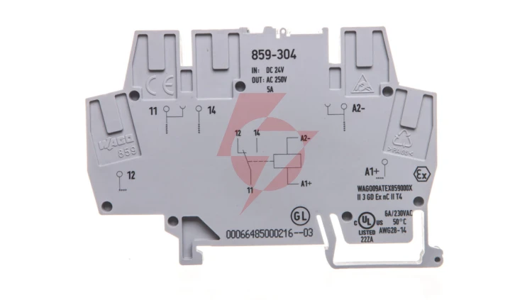 Złączka szynowa z przekaźnikiem miniaturowym 24V DC 1P 859-304