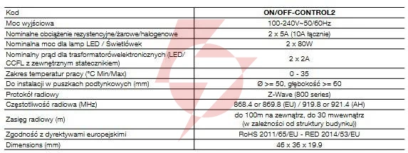 Moduł sterujący nice on/off-control 868,4 mhz fgs-225 zw5 eu