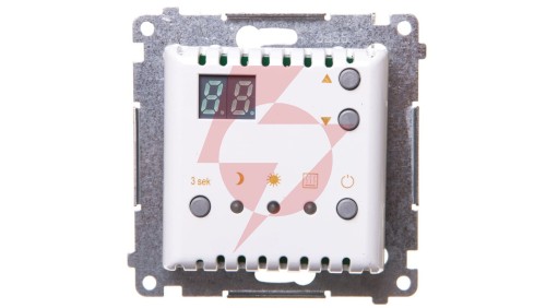 Simon 54 Termostat cyfrowy z wewnętrznym czujnikiem temperatury (moduł) pierścień biały DTRNW.01/11