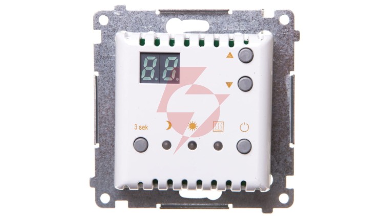 Simon 54 Termostat cyfrowy z wewnętrznym czujnikiem temperatury (moduł) pierścień biały DTRNW.01/11