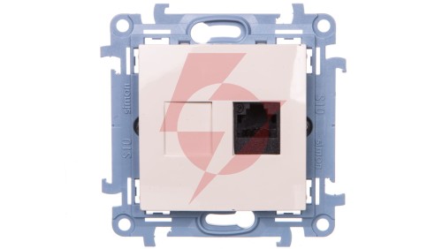 Simon 10 Gniazdo komputerowe pojedyncze RJ45 kat.6 kremowy C61.01/41