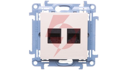 Simon 10 Gniazdo komputerowe podwójne RJ45 kat.6 kremowe C62.01/41
