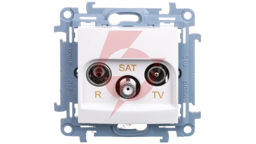 Simon 10 Gniazdo antenowe R-TV-SAT końcowe białe IP20 CASK.01/11