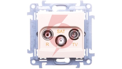 Simon 10 Gniazdo antenowe R-TV-SAT końcowe kremowe IP20 CASK.01/41