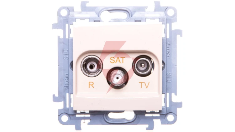 Simon 10 Gniazdo antenowe R-TV-SAT końcowe kremowe IP20 CASK.01/41