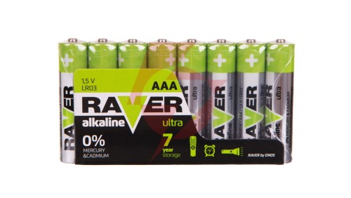 Bateria alkaliczna LR03 / AAA 1,5V RAVER ULTRA B79118 /opakowanie 8szt./