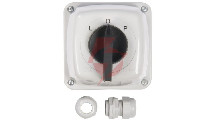 Łącznik krzywkowy L-0-P 3P 16A IP44 Łuk 16-43 w obudowie 921616