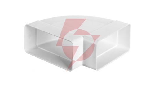 Kolano poziome 90st. 122x60mm białe WP450