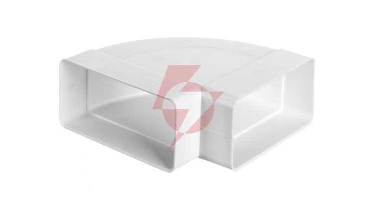 Kolano poziome 90st. 122x60mm białe WP450