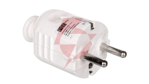 Wtyczka prosta 10/16A 2P+Z UNI-SCHUKO IP20 biała 08266