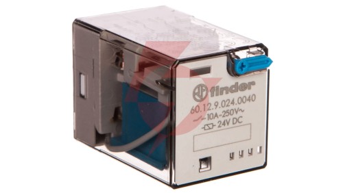 Przekaźnik przemysłowy 2P 10A 24V DC przycisk testujący mechaniczny wskaźnik zadziałania 60.12.9.024.0040