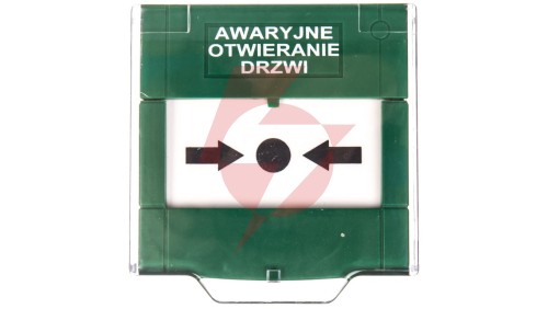 Przycisk awaryjnego wyjścia natynkowy 2A/30V DC ręczny zielony APWK