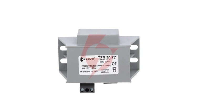 Transformator 1-fazowy bezpieczeństwa TZB 20/ZZ 230/ 12V 1,66A, Ta 40, 16012-9940