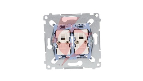 Simon 54 Łącznik krzyżowy podwójny mechanizm 10AX 250V, szybkozłącza, SW7/2XM