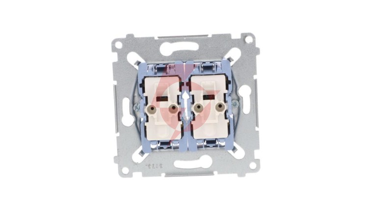 Simon 54 Łącznik krzyżowy podwójny mechanizm 10AX 250V, szybkozłącza, SW7/2XM