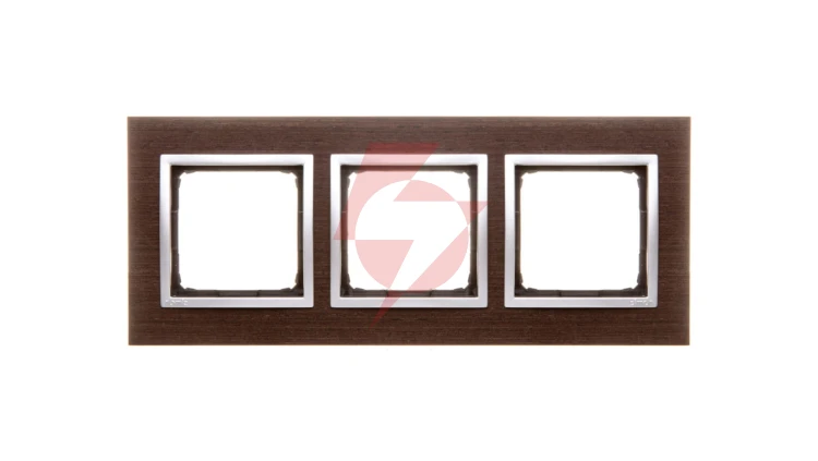 Simon 54 Nature Ramka potrójna drewno SREBRNE WENGE DRN3/84