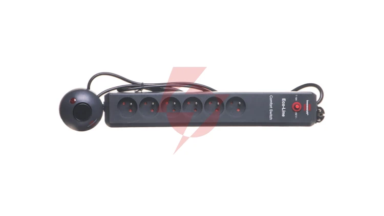 Przedłużacz EcoLine Comfort Switch 6x230V /+wyłącznik nożny/ 2m antracyt H05VV-F 3G1,5 1159454616
