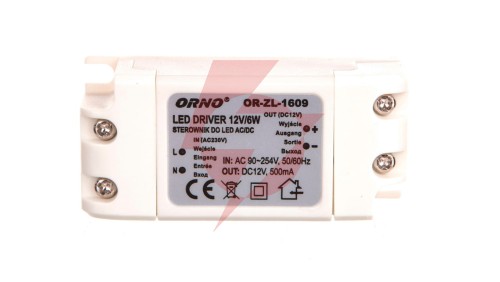 Zasilacz LED 12V DC 6W 0,5A IP20 OR-ZL-1609
