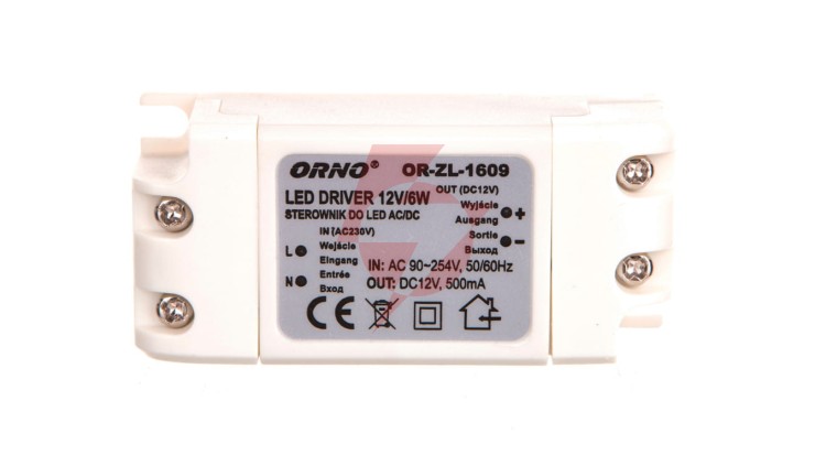 Zasilacz LED 12V DC 6W 0,5A IP20 OR-ZL-1609