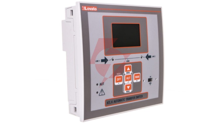 Sterownik układu SZR z zasilaniem 110-240VAC/12-24VDC i modułami EXP do kontroli 2 trójfazowych źródeł zasilania ATL610