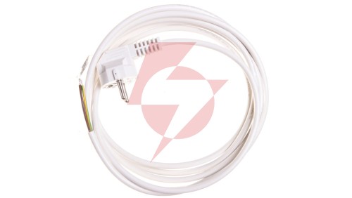 Przewód przyłączeniowy W-2 3x1,0 mm2 biały z wtyczką kątową 3m 51.925