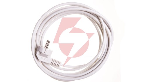 Przewód przyłączeniowy W-2 3x1,0 mm2 biały z wtyczką kątową 5m 51.929