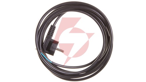 Przewód przyłączeniowy W-3 3x1,0 mm2 czarny z wtyczką kątową 5m 51.930
