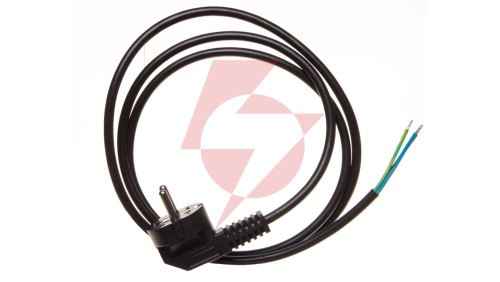 Przewód przyłączeniowy W-2 3x1,0 mm2 czarny z wtyczką kątową 1,5m 51.923