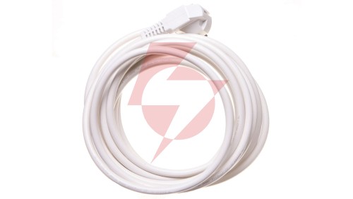 Przewód przyłączeniowy W-3 3x1,5 mm2 biały z wtyczką kątową 5m 51.939