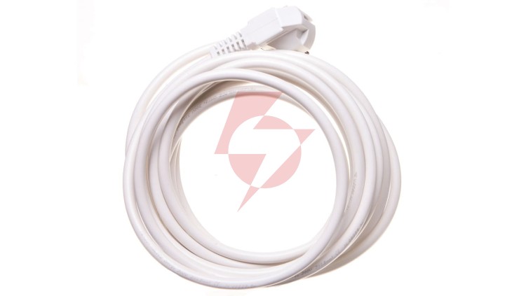 Przewód przyłączeniowy W-3 3x1,5 mm2 biały z wtyczką kątową 5m 51.939