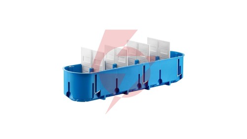 Puszka podtynkowa pięciokrotna 60mm regips głęboka niebieska P5x60D 32099203