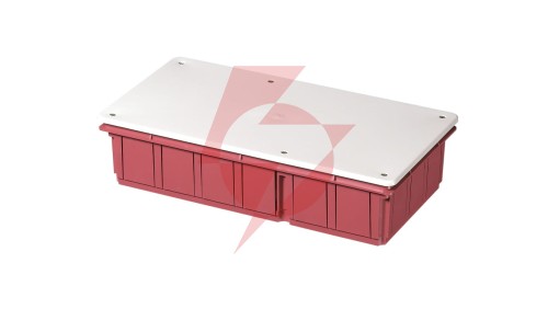 Puszka podtynkowa z pokrywą seria 350 294x152x70 czerwony-biały EC350C7
