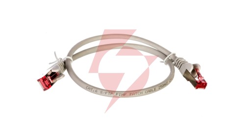 Kabel krosowy patchcord S/FTP (PiMF) kat.6 LSZH szary 0,5m 50885