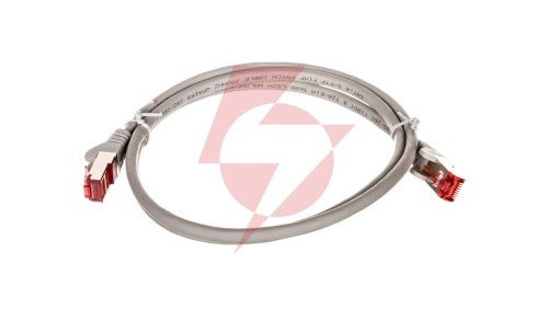 Kabel krosowy patchcord S/FTP (PiMF) kat.6 LSZH szary 1m 50886
