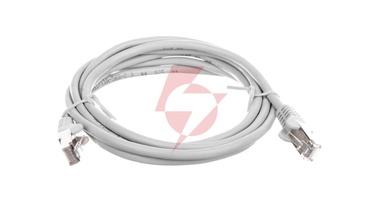 Kabel krosowy patchcord SF/UTP kat.5e CCA szary 2m 50145