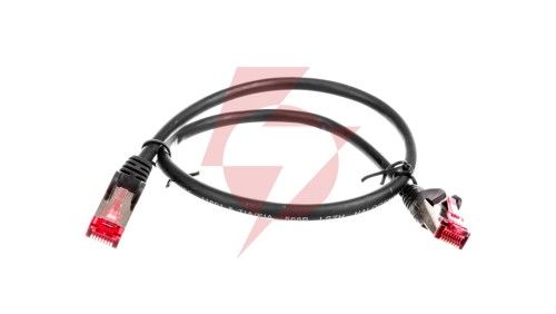 Kabel krosowy patchcord S/FTP (PiMF) kat.6 LSZH czarny 0,5m 68687