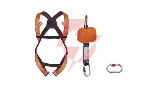 Zestaw gotowy do użytku: szelki z 2 punktami zaczepowymi(har12) urządzenie samohamowne z taśmą 2,5 m roz.S/M/L ANTI ELARA140GT