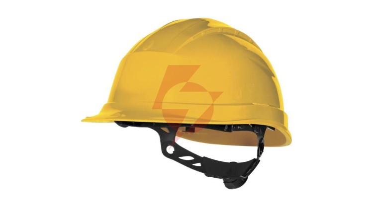Hełm budowlany z polipropylenu z regulacją obwódu głowy od 53 do 63 cm kolor żółty rozmiar REGULOWANY TETE QUARUP3JA