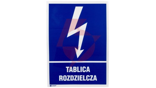 Samoprzylepna tabliczka ostrzegawcza /TABLICA ROZDZIELCZA 148X210/ 15EIA/Q4/F
