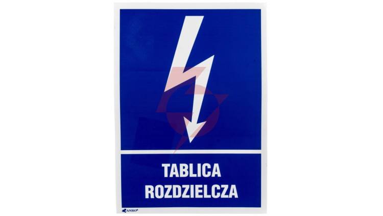 Samoprzylepna tabliczka ostrzegawcza /TABLICA ROZDZIELCZA 148X210/ 15EIA/Q4/F