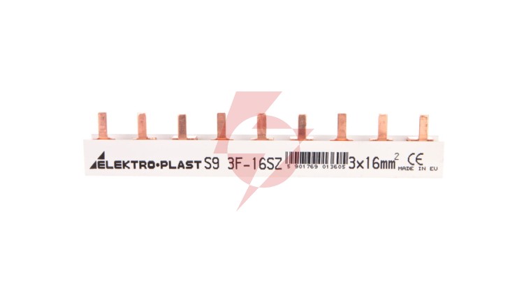 Szyna prądowa typu PIN 3P 16mm2 100A 9 pinów IZS16/3F/9 45.249