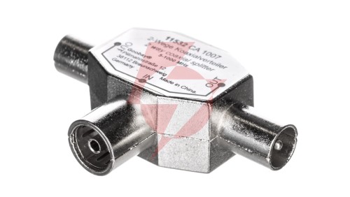 Rozdzielacz sygnału TV splitter 1x IEC żeński / 2x IEC męski 11532