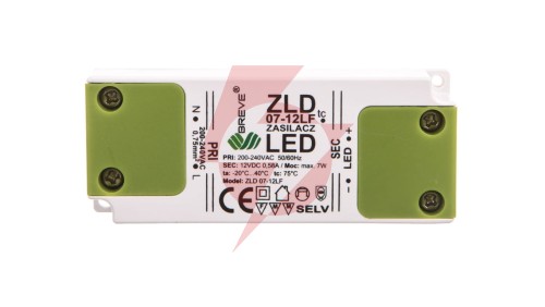 Zasilacz LED 12V DC 7W ZLD 07-12LF 0,58A 19712-9028