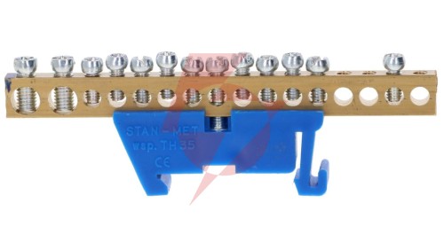 Listwa zaciskowa 14x10mm2 + 2x25mm2 niebieska TH 35-16/25/N 48.565